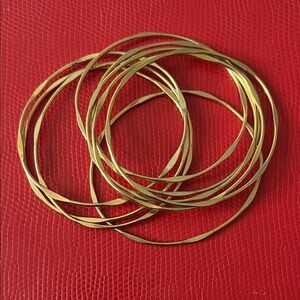 Gold Multi-Row Thin Bangle Set - Women Jewelry